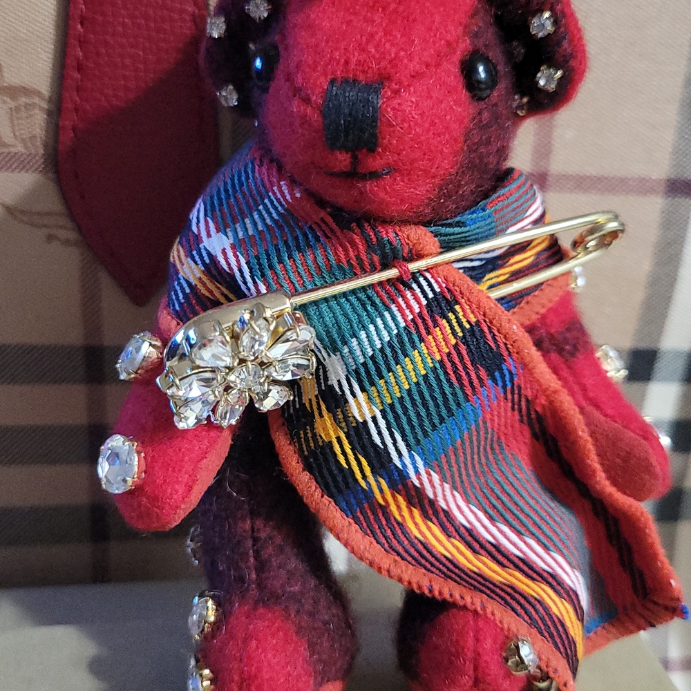 ☆SOLD☆SOLD☆SOLD☆  Burberry Red and Multicolor Teddy Bear Charm
